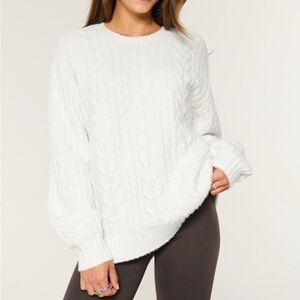 Hollister White Knit Sweater